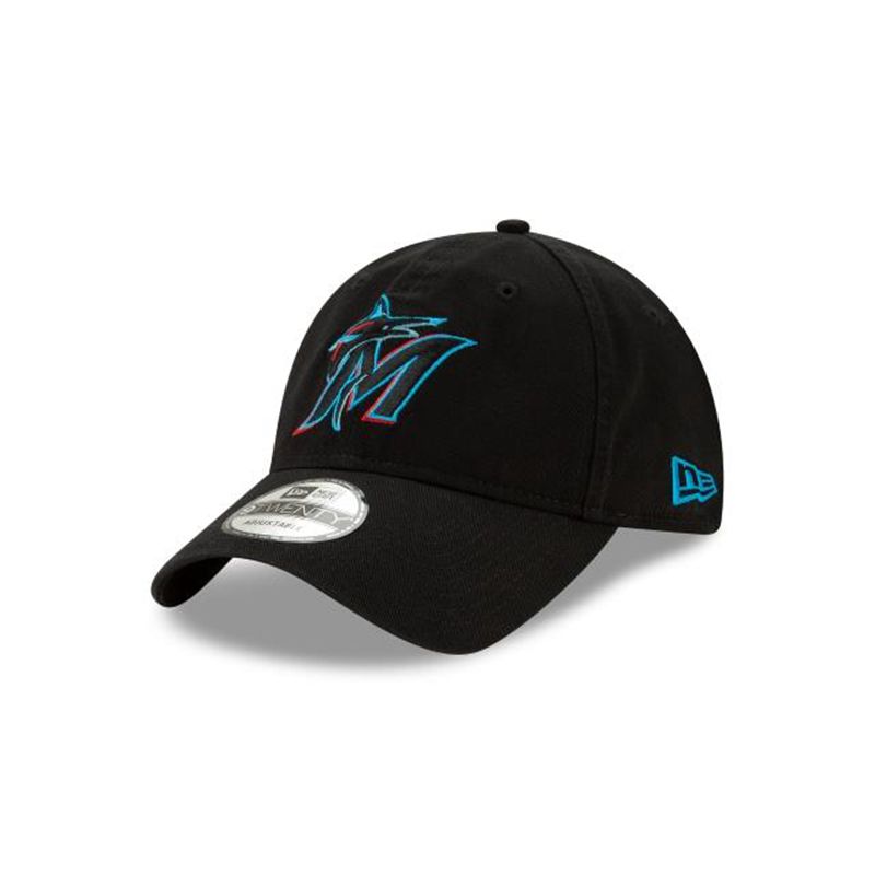 MLB Miami Marlins 2019 Core Classic 9Twenty Adjustable (RON8654) - Black New Era Caps